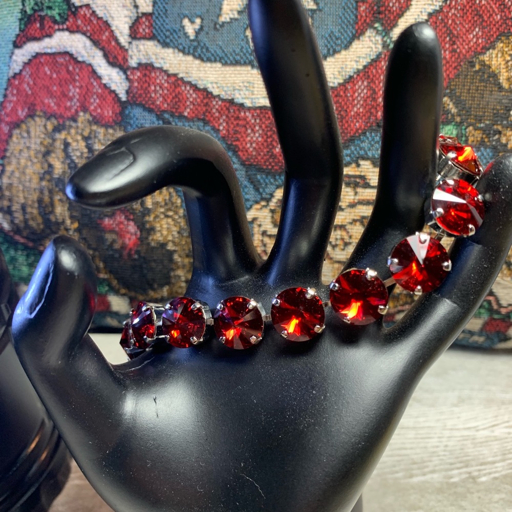 Handmade Swarovski Crystal “Scarlet” Silver Plated Bracelet